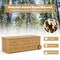 Natural Acacia Wood Storage Box with Waterproof Fabric Cover and 48 Gallon